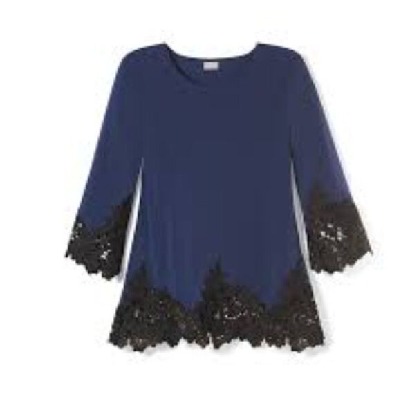 Chico's Lace Hem Top 0 Small NWOT - Picture 7 of 7